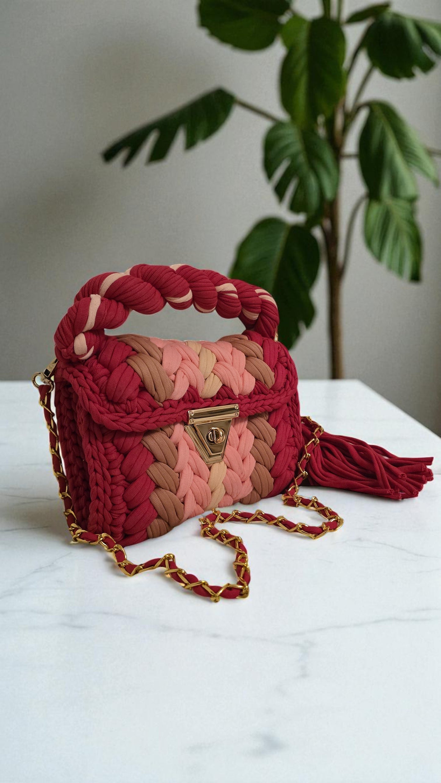 Berry Blush Crochet Bag